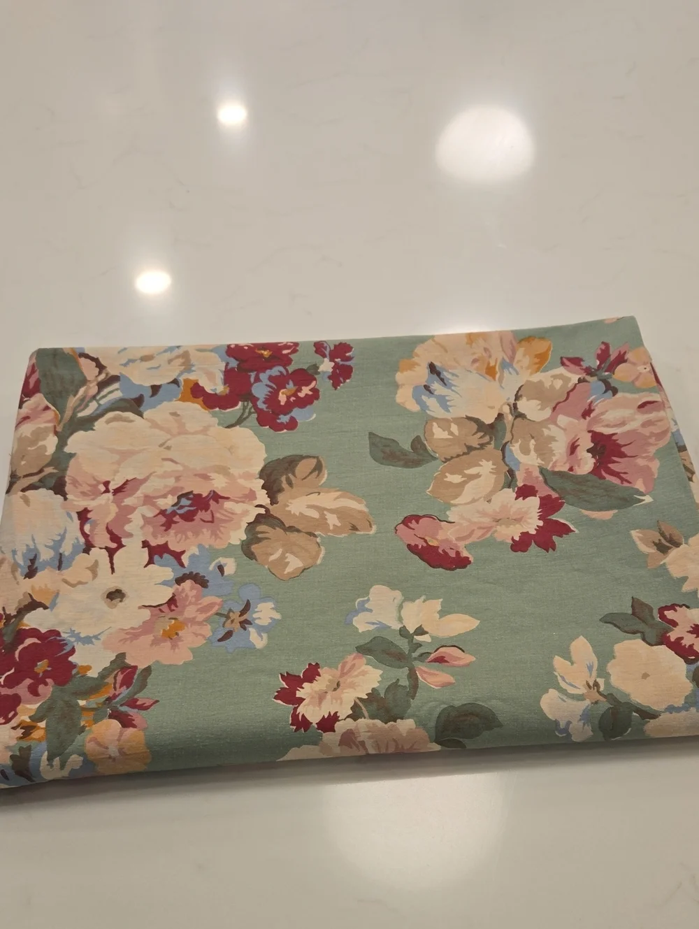 Ralph Lauren Floral Cotton Sateen Bedding in Seafoam, Cream, Pink and Blue